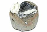 Druzy Quartz Encrusted Calcite Crystals in Basalt - India #367821-1